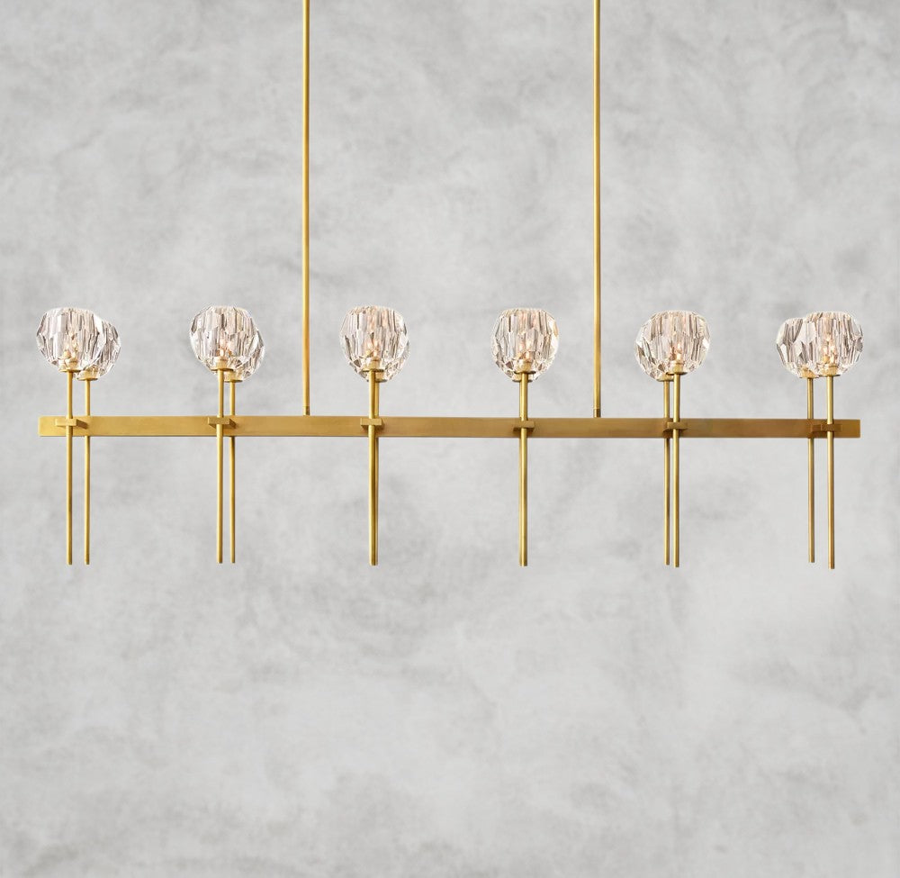 Boule De Cristal Double Linear Chandelier 60"